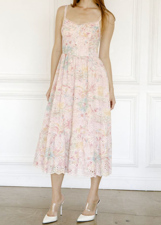 Storia - Womens - Dresses - Victoria Pink Floral Midi Dress - MTT Collective