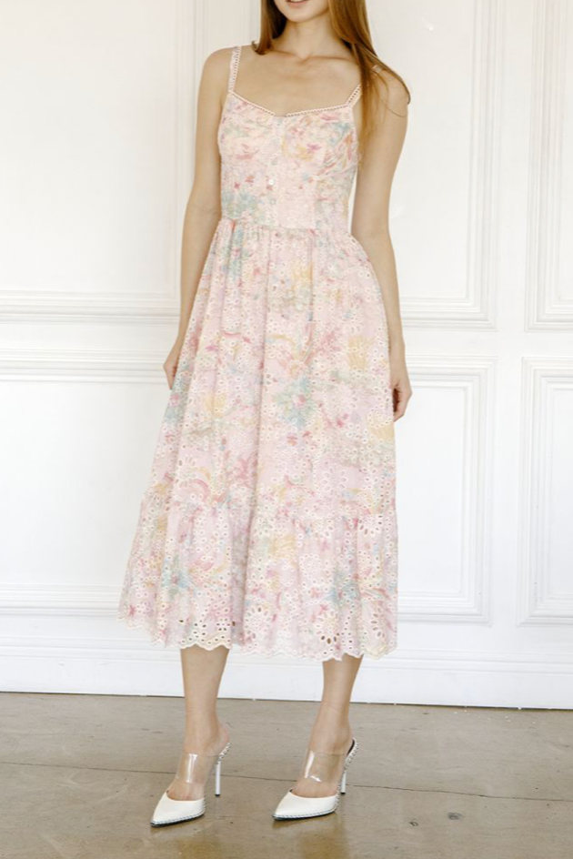 Storia - Womens - Dresses - Victoria Pink Floral Midi Dress - MTT Collective