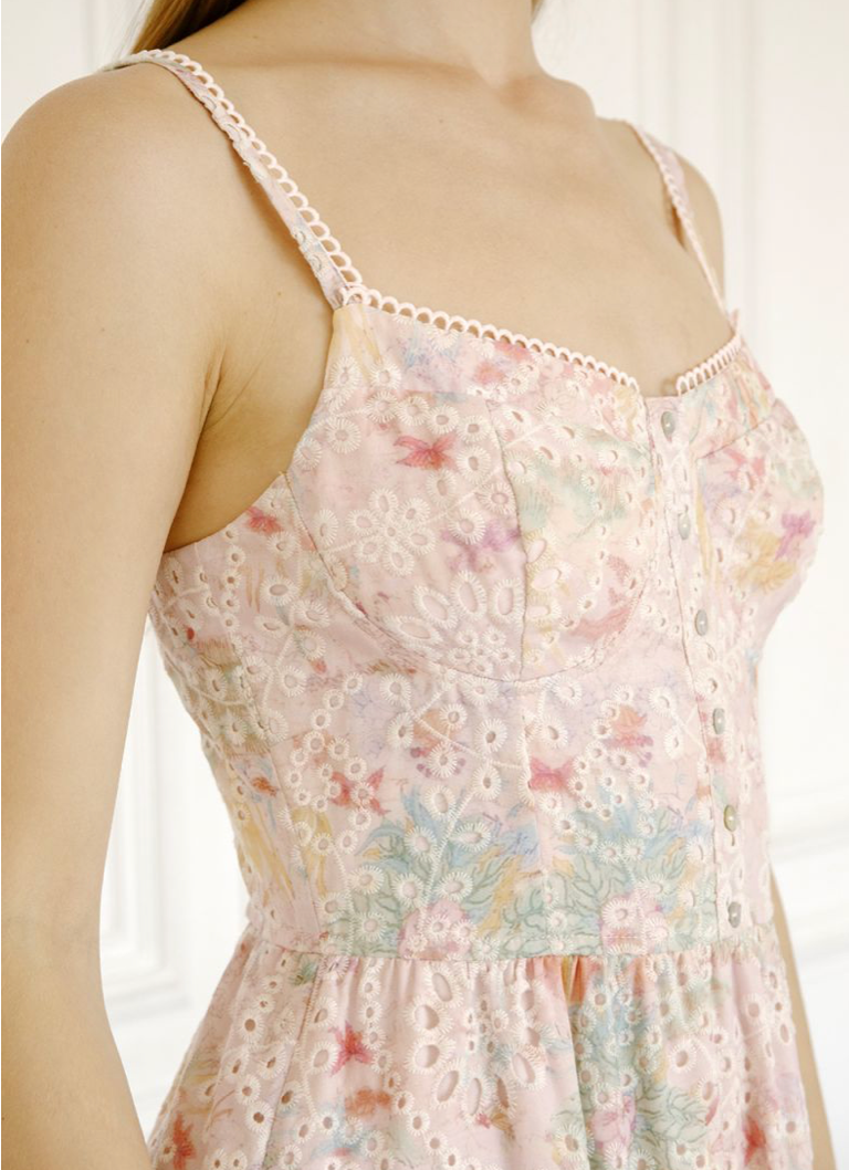 Storia - Womens - Dresses - Victoria Pink Floral Midi Dress - MTT Collective