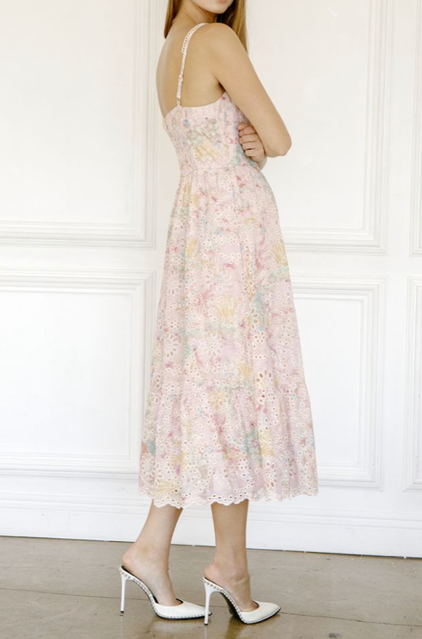 Storia - Womens - Dresses - Victoria Pink Floral Midi Dress - MTT Collective