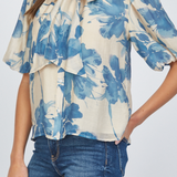 Fate By LFD - Womens - Tops - Blouses - Catherine Neck Tie Lantern Sleeve Blouse - MTT Collective
