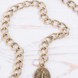 Ornate Oval Western Concho Disc Chain Belt