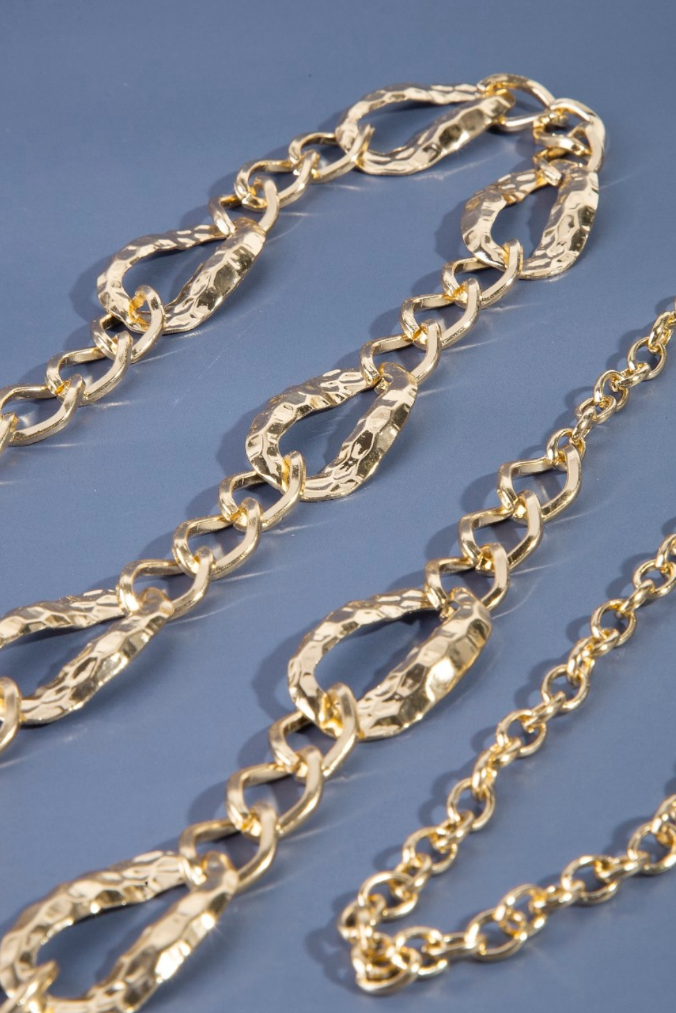 Priscila Warped Metallic Oval Chain Belt