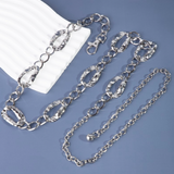 Priscila Warped Metallic Oval Chain Belt