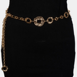 Beatrice Warped Metallic Flat Chain Belt