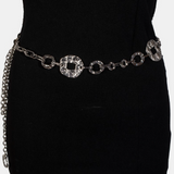Beatrice Warped Metallic Flat Chain Belt