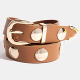Belen Metallic Disc Studded Vegan Leather Belt