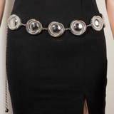 Rylan Metallic Rope Wrap Disc Chain Belt