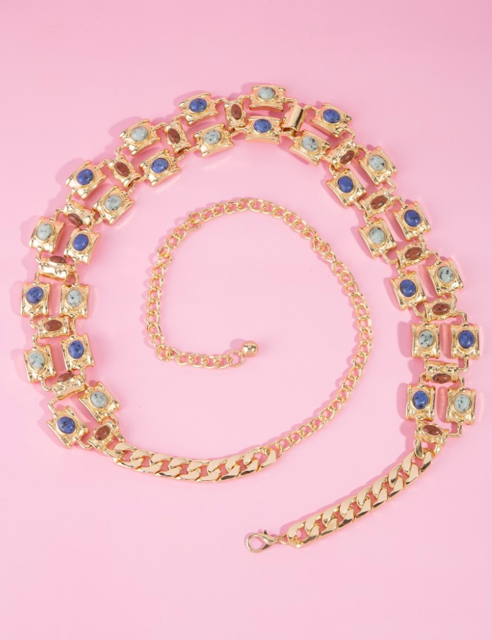 Gideon Western Concho Stone Chain Belt