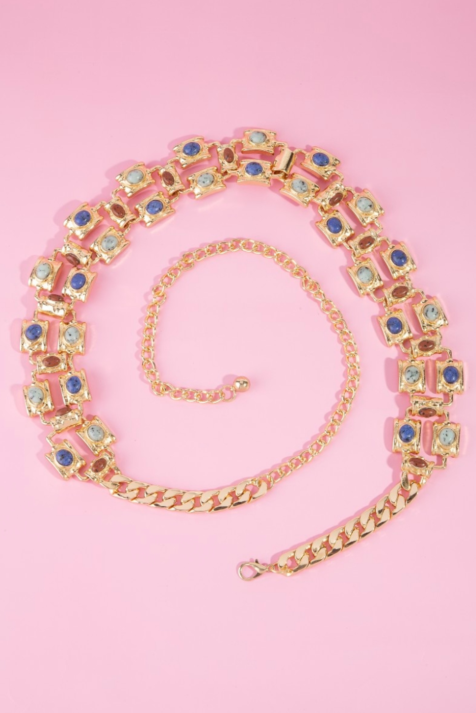 Gideon Western Concho Stone Chain Belt