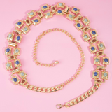 Gideon Western Concho Stone Chain Belt