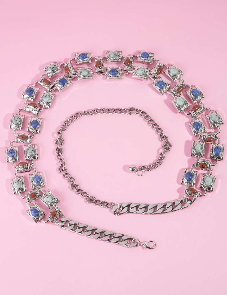 Gideon Western Concho Stone Chain Belt