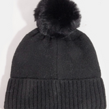 Charlotte Ribbon Bow Detail Pom Beanie
