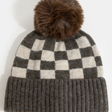 Camila Checkered Pom Beanie