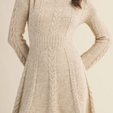Addison Cable Flare Sweater Dress
