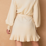 Meadow Ruffled Sweater Mini Dress