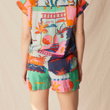 Abby Printed Button Down Top