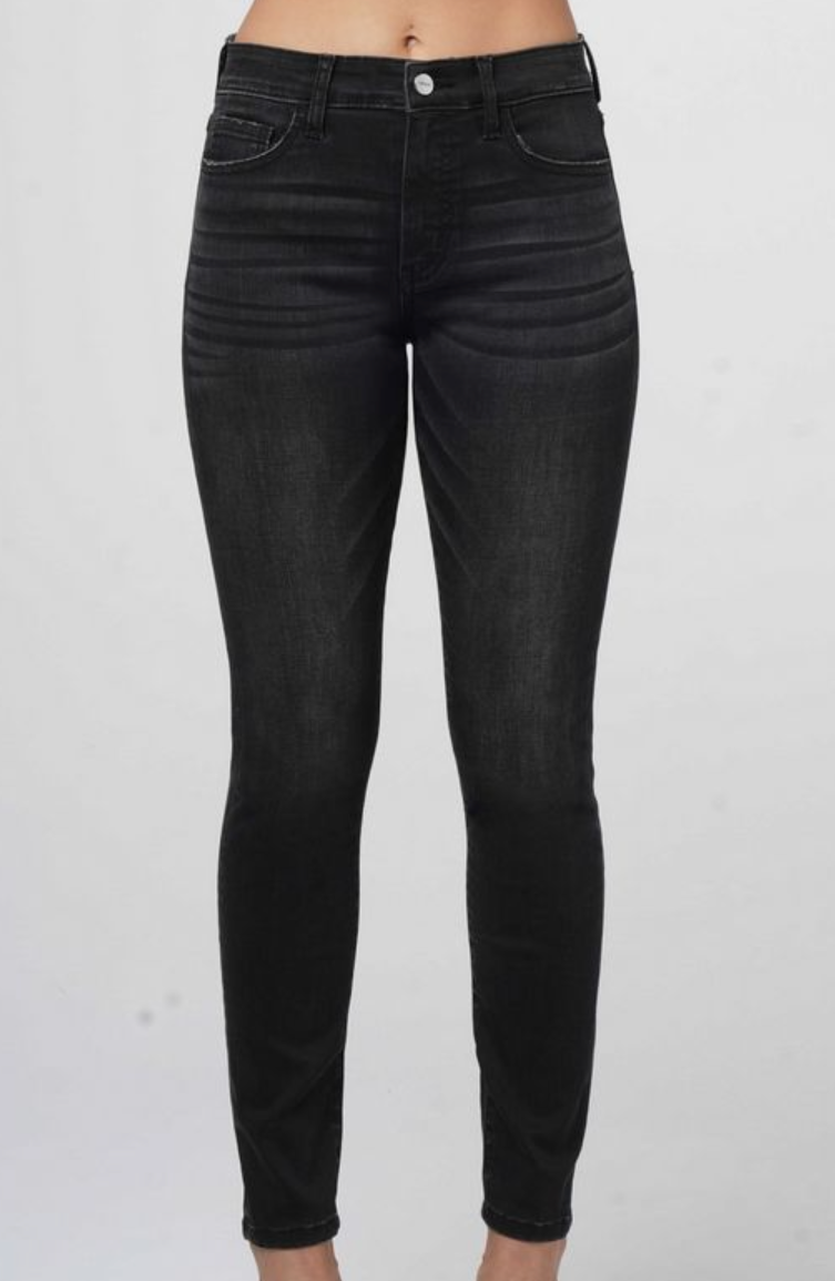 Mid Rise Ankle Skinny Jeans | Black - MTT Collective