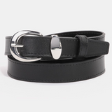 Presleigh Metallic Crescent Buckle Leather Belt