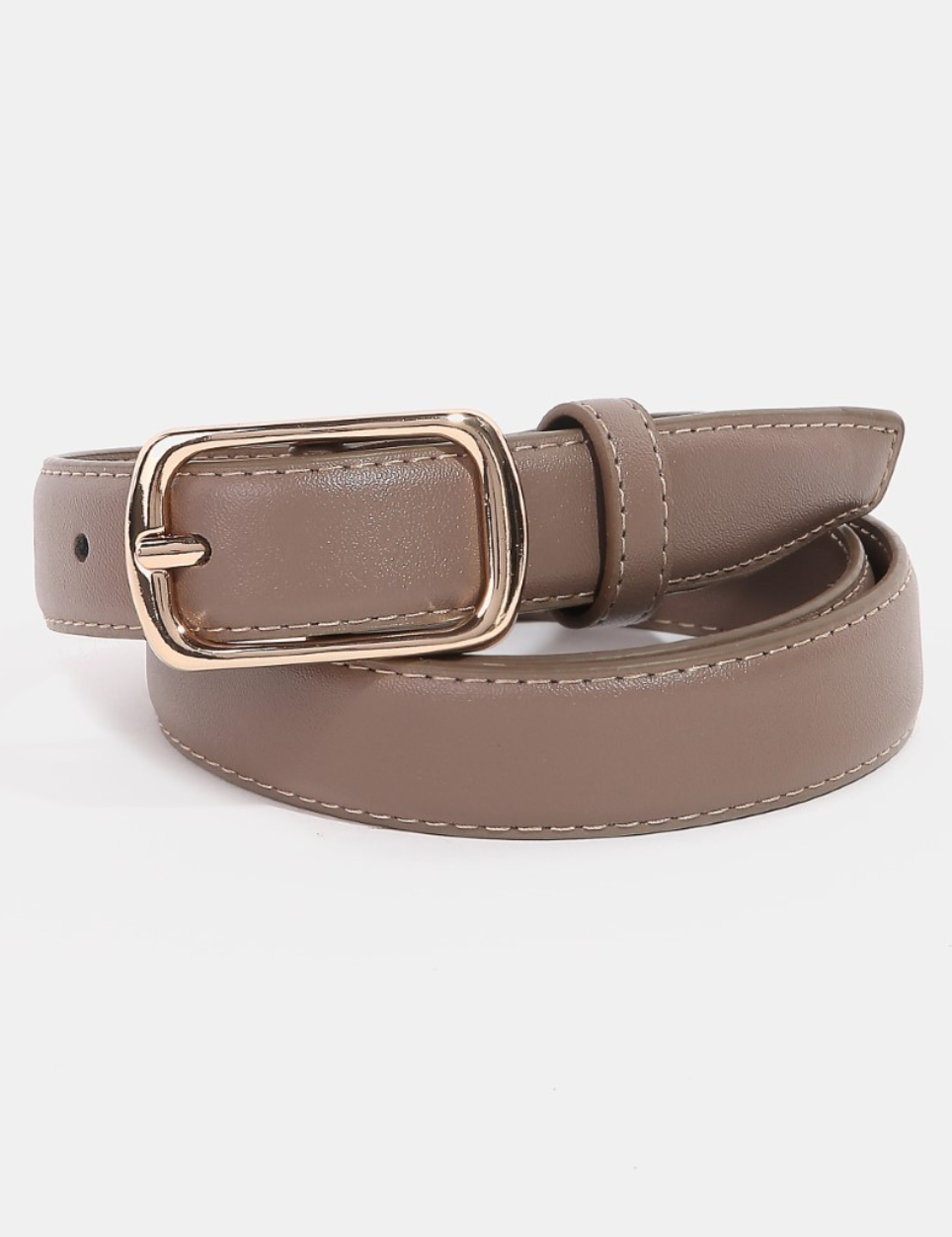 Brynn Metallic Rectangle Buckle Leather Belt