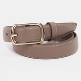 Brynn Metallic Rectangle Buckle Leather Belt