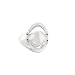Triple layer sculptural ring in silver