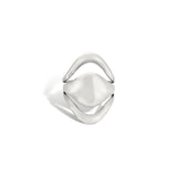 Triple layer sculptural ring in silver
