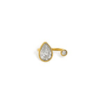 Pear and round cubic zirconia open ring side view