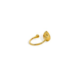 Pear and round cubic zirconia open ring detail