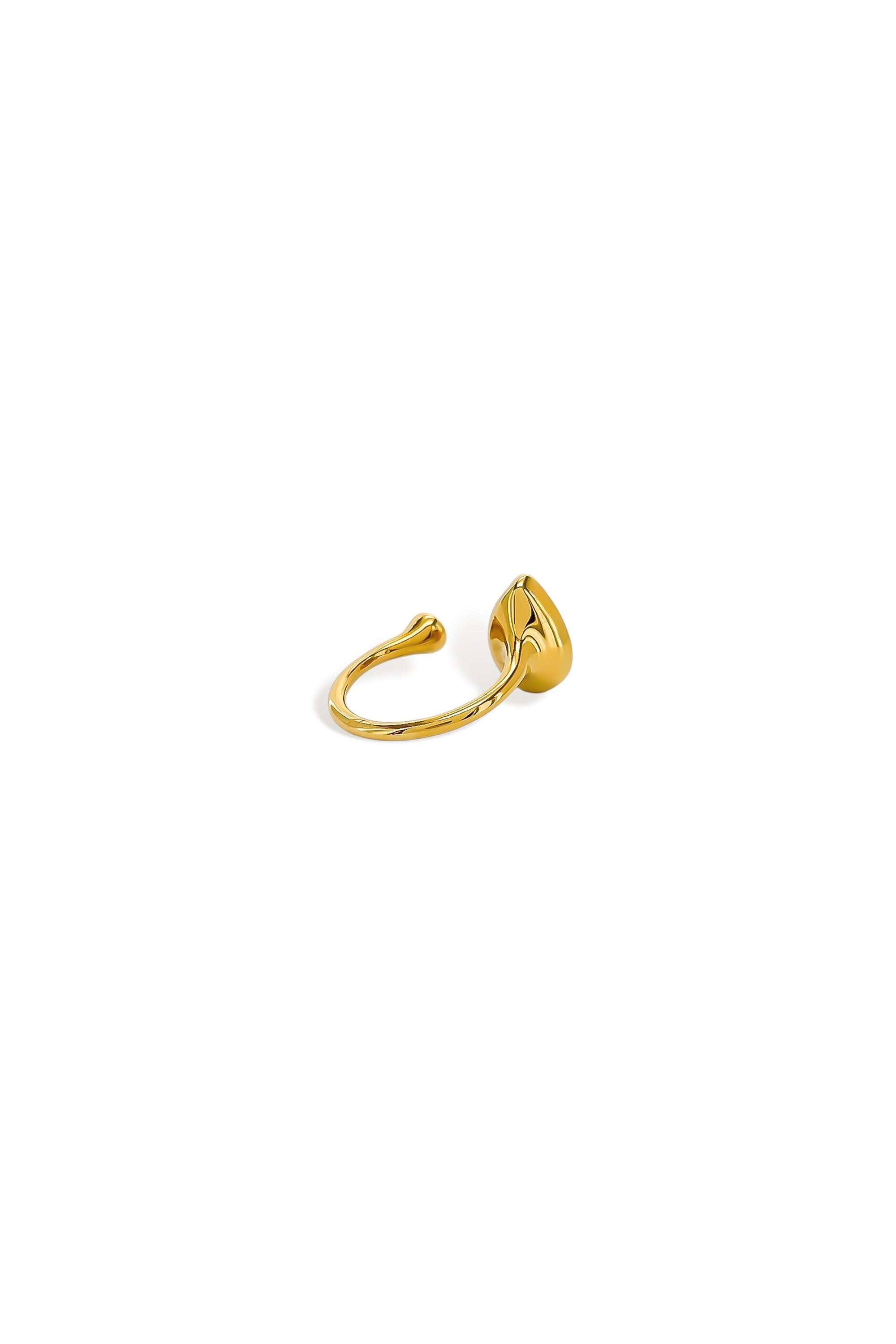 Pear and round cubic zirconia open ring detail