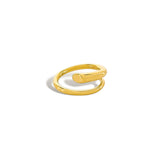 Open spiral wrap ring in gold