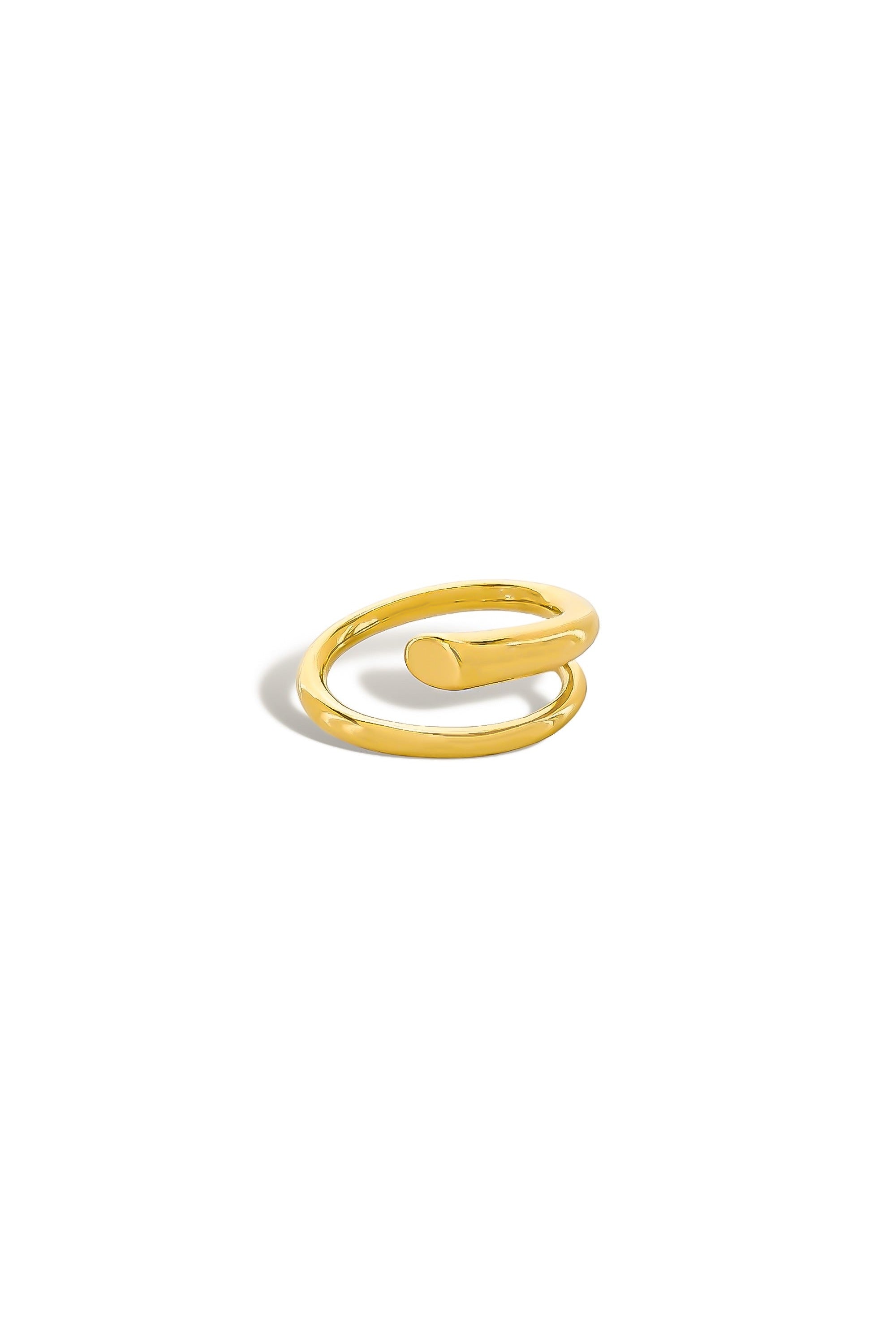 Open spiral wrap ring in gold