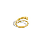 Open spiral wrap ring gold side view