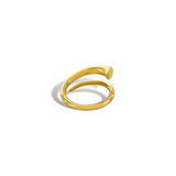 Open spiral wrap ring gold side view