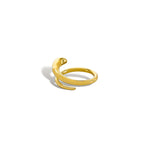 Open spiral wrap ring gold detail