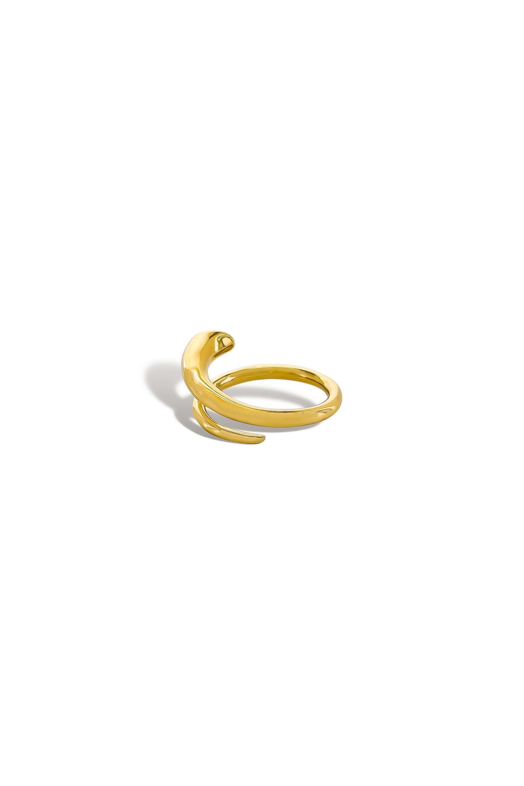 Open spiral wrap ring gold detail