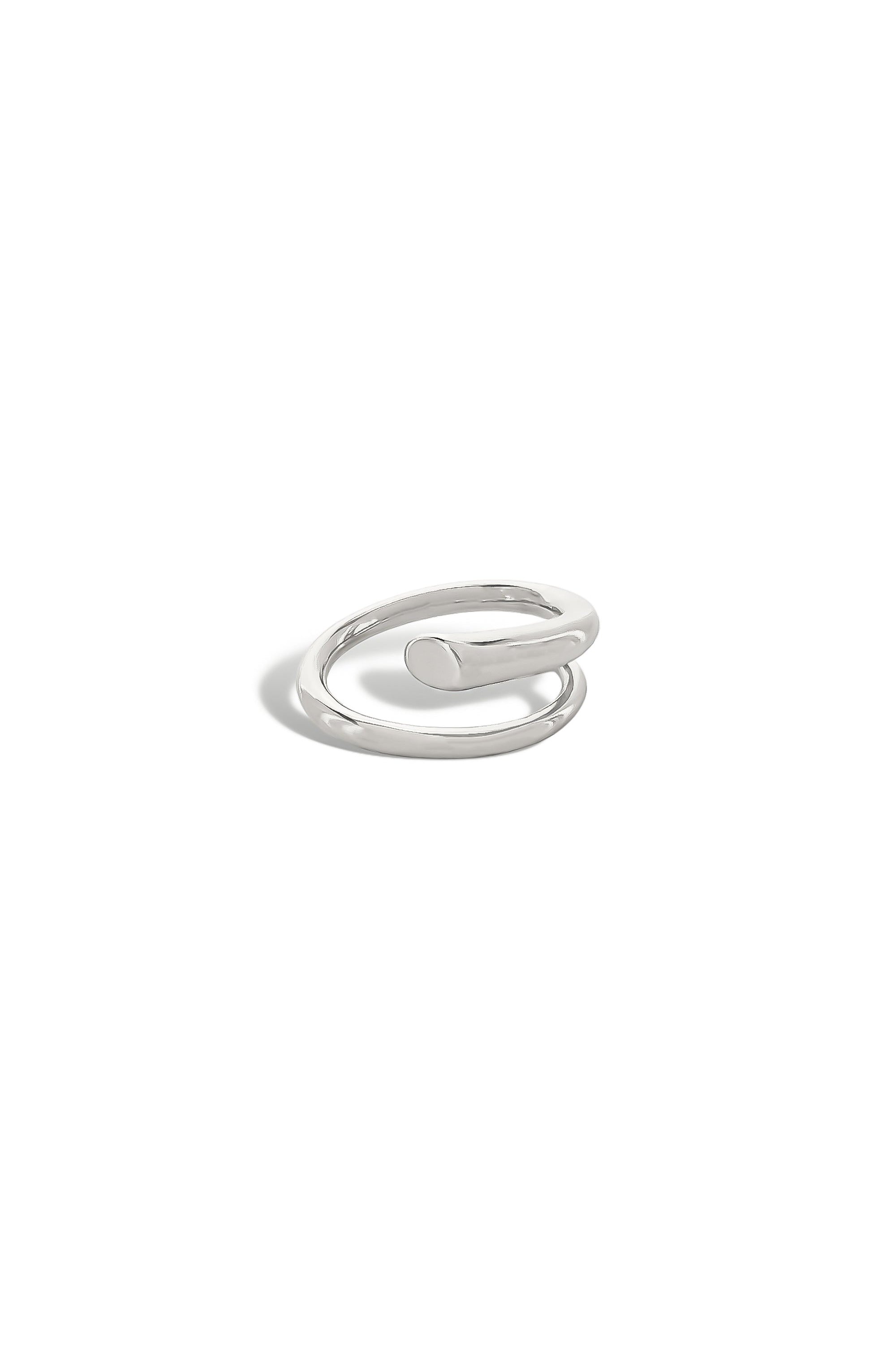Open spiral wrap ring in silver