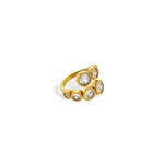 Staggered cubic zirconia bezel ring side view