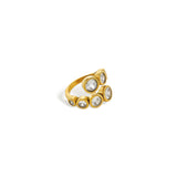 Staggered cubic zirconia bezel ring side view