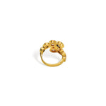 Staggered cubic zirconia bezel ring detail