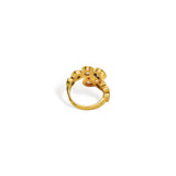 Staggered cubic zirconia bezel ring detail