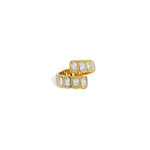 Gold open wrap ring with baguette-cut cubic zirconia