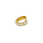 Baguette cubic zirconia open wrap ring side view
