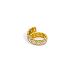 Baguette cubic zirconia open wrap ring detail