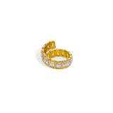 Baguette cubic zirconia open wrap ring detail