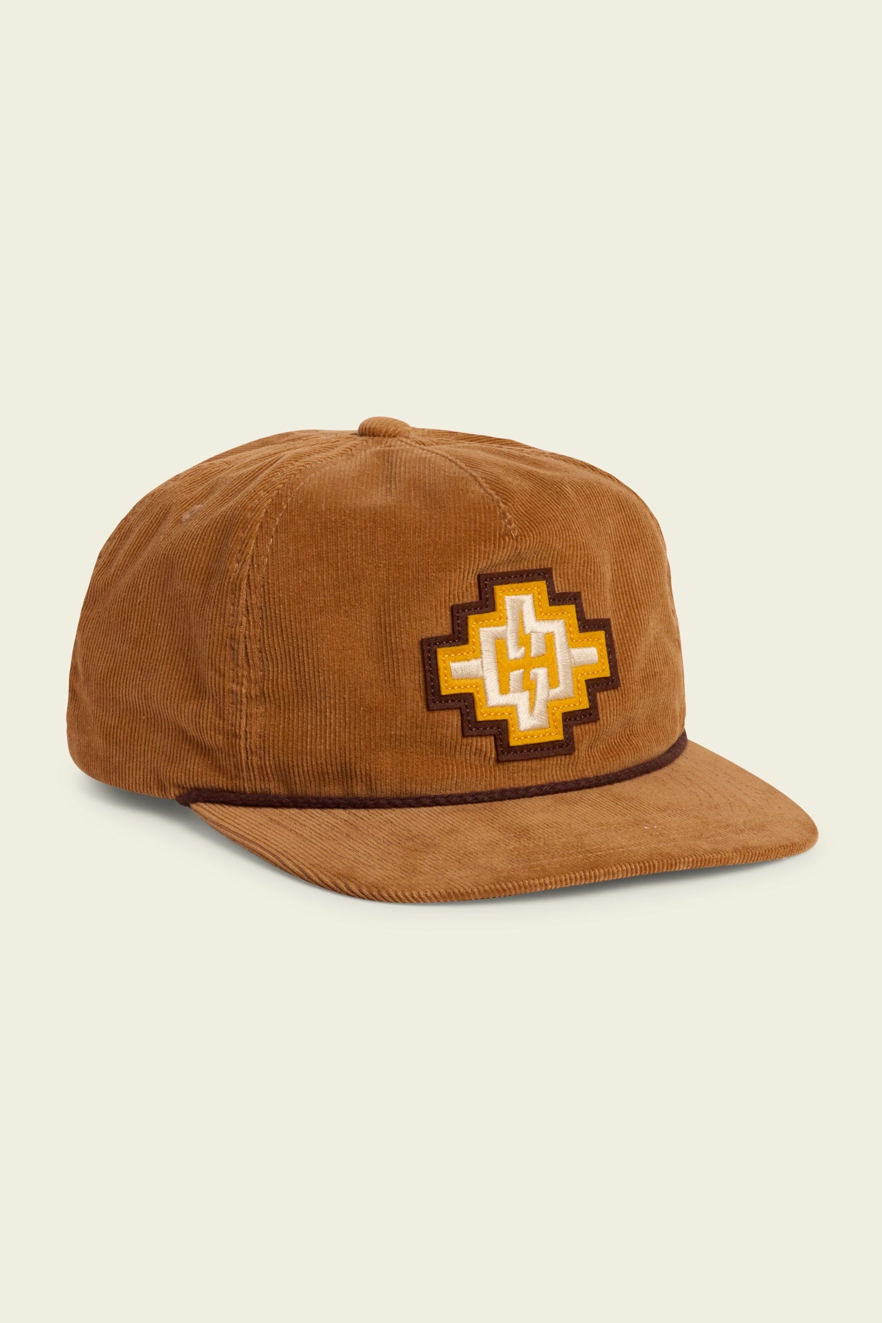 Howler Bros H Bolt Motif snapback in Tan Corduroy, front