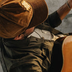 Howler Bros H Bolt Motif snapback in Tan Corduroy, worn