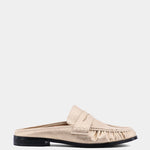 Tuscany penny loafer mule in gold, side profile
