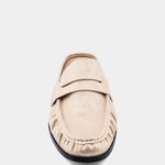 Tuscany penny loafer mule in gold, front view