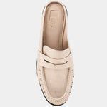 Tuscany penny loafer mule in gold, top view